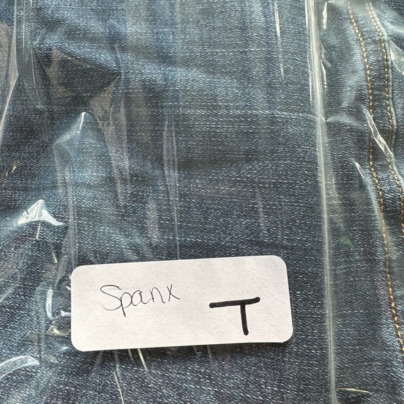 SPANX XL crop dipped stretch pull-on flare woman raw hem cute high-rise denim - Picture 11 of 11